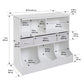 Combo Bin Storage Unit with Three Baskets – White