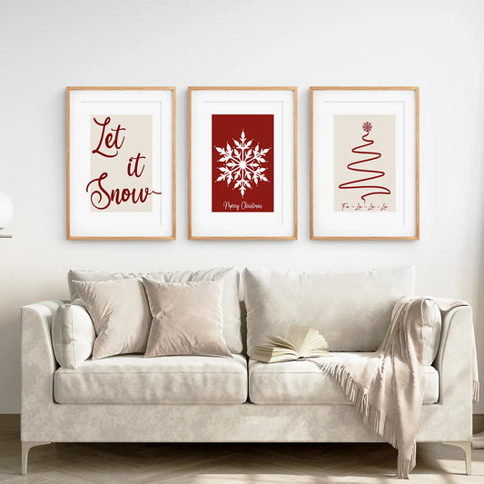 Merry Christmas Minimalist Holiday Decor Poster