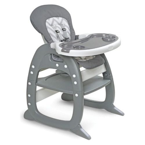 Envee II Baby High Chair with Playtable Conversion – Gray/Chevron