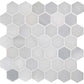Greecian White 11.75" x 12" Polished Marble Mesh-Mounted Mosaic Tile 2" Hexagon-MSI Collection