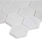 Greecian White 11.75" x 12" Polished Marble Mesh-Mounted Mosaic Tile 2" Hexagon-MSI Collection