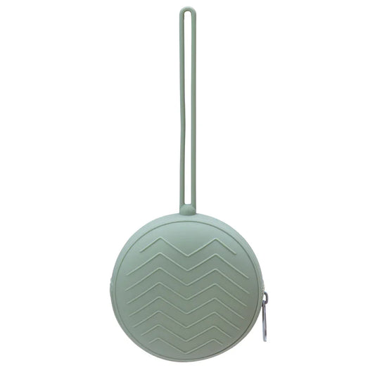 Round Zip Up Silicone Pacifier Case Holder 