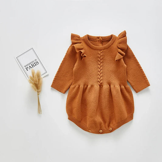 Ruffle Sleeve Knitted Bodysuit