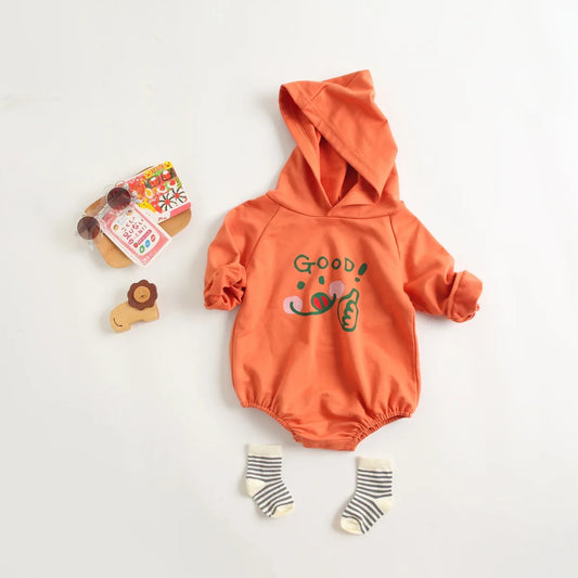 Casual Cotton Hooded Bodysuit