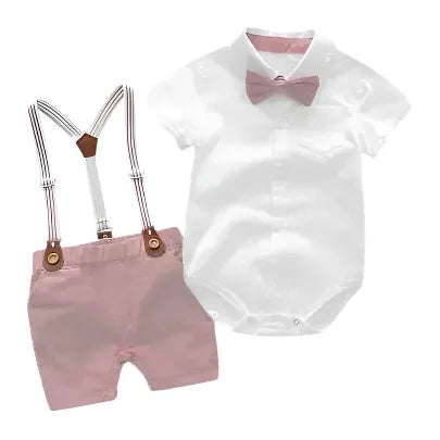 Suspender Shorts & Romper Suit Set