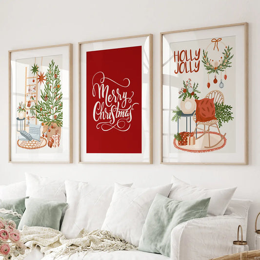 Winter Scene Print Xmas Wall Decor Poster Art