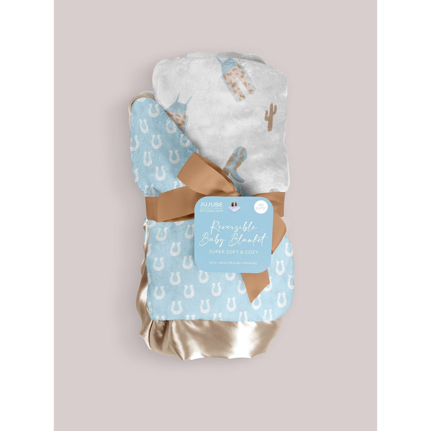 Reversible Baby Blanket - Howdy Partner Blue