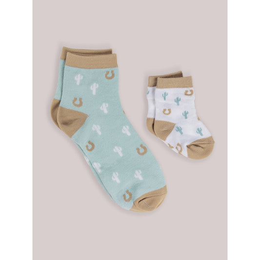 Mama & Me Socks - Howdy Partner Blue