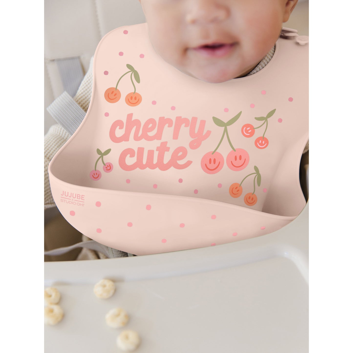 Silicone Bib - Cherry Cute by Doodle By Meg