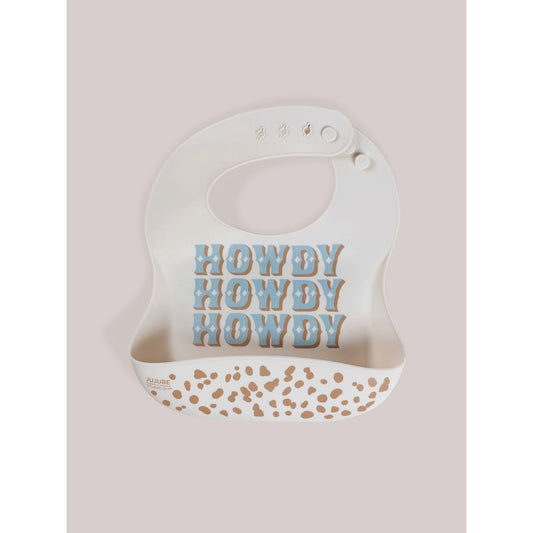 Silicone Bib - Howdy Partner Blue by Caroline Alfreds