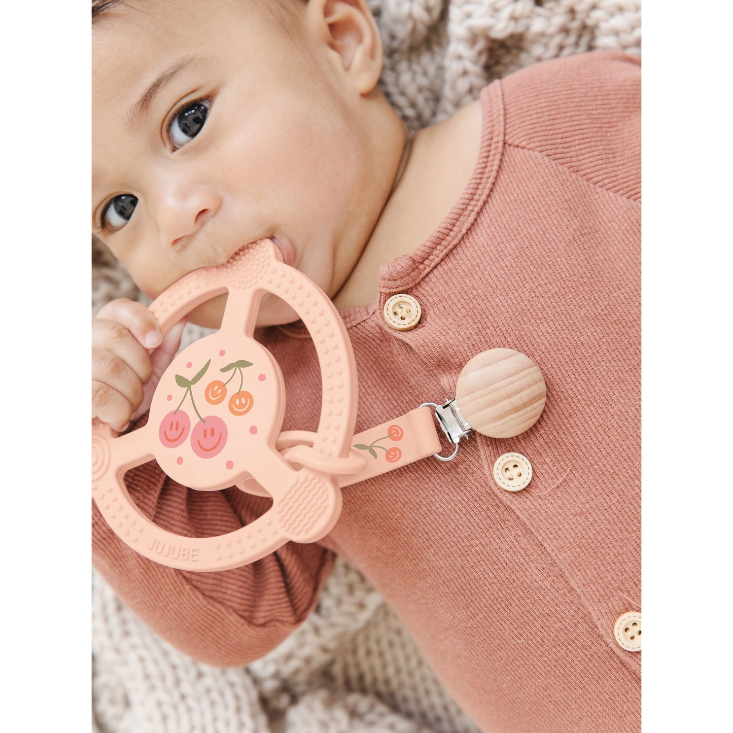 Silicone Teether Ring - Cherry Cute by Doodle By Meg