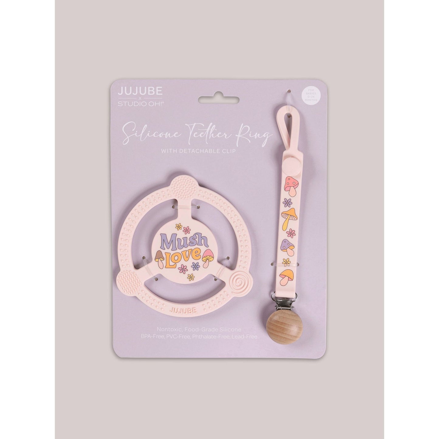 Silicone Teether Ring - Mushy Love