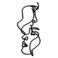 Abstract Lovers Metal Wall Art - Modern Minimalist Line Art - KAF031