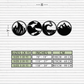 Four Elements Metal Wall Art - Fire, Air, Water, Earth Symbol Set - KAF156