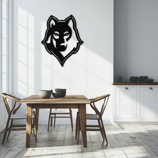 Wolf Metal Wall Art - Geometric Wolf Head Wall Decor- KAF178