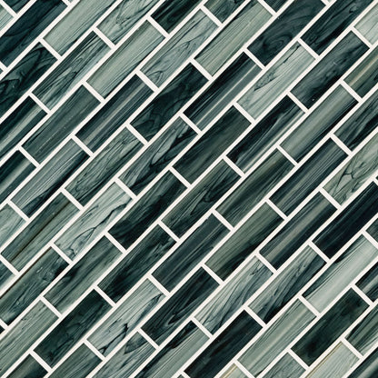Midnight Blue Ombre 2"x6" Glass Subway Mesh Mounted Mosaic Wall Tile - MSI Collection