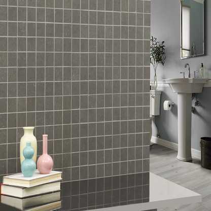 Dimensions Concrete 12"x12" Matte Porcelain Mesh-Mounted Mosaic Tile - MSI Collection