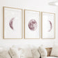 Moon Phases. Pink Wall Art Set for Girl's Nursery