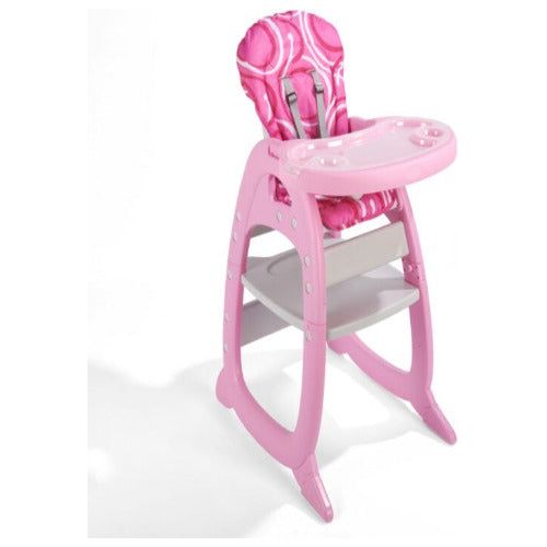 Envee II Baby High Chair with Playtable Conversion – Pink/White