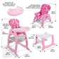 Envee II Baby High Chair with Playtable Conversion – Pink/White