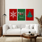 Modern Xmas Holiday Decor Nursery Wall Art Prints
