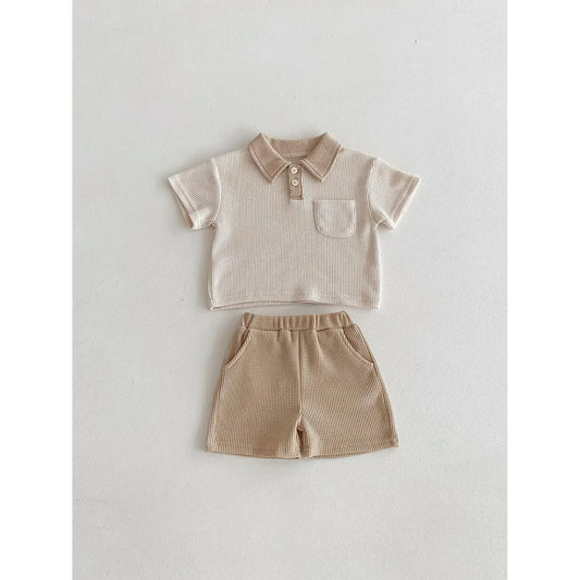 Waffle Shorts Suit Set