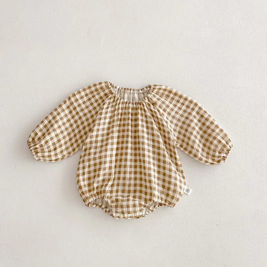 Plaid Hearts Girls Romper