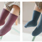 5 Pairs Ribbed Solid Cotton Toddler Knitted Socks