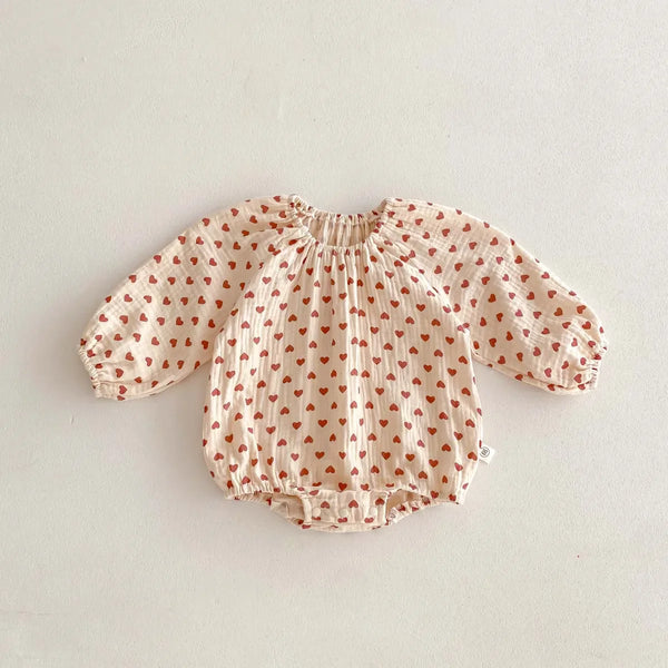 Plaid Hearts Girls Romper
