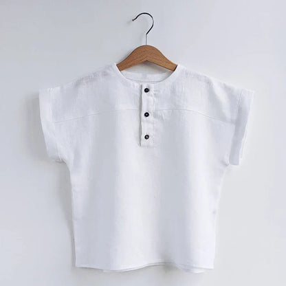 Boys Button Up Linen Shirt