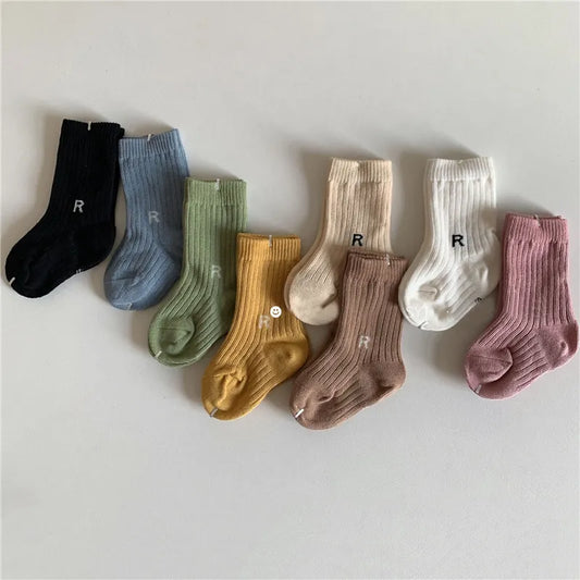 Letter R Cotton Cute Baby Socks