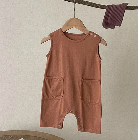Solid Double Pocket Jumpsuit