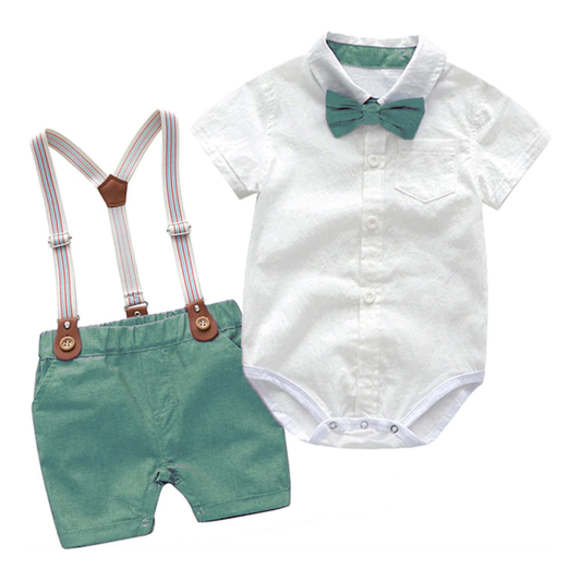 Suspender Shorts & Romper Suit Set