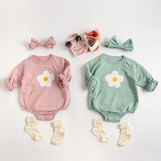 Flower Long Sleeve Onesie