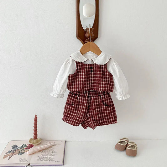 Retro Tweed Vest and Shorts Outfit