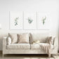 Gold & Green Eucalyptus Wall Art Set of 3