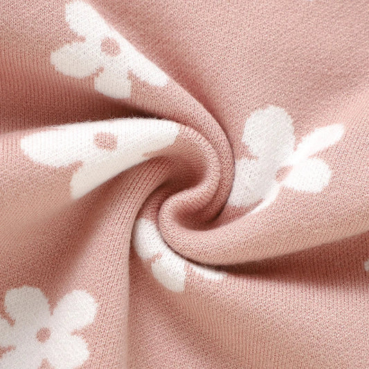 Pink Floral Knitted Jumpsuit