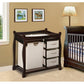 Sleigh Style Baby Changing Table with Hamper and 3 Baskets – Espresso