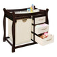 Sleigh Style Baby Changing Table with Hamper and 3 Baskets – Espresso