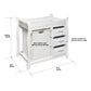 Sleigh Style Baby Changing Table with Hamper and 3 Baskets – White