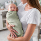 Muslin Swaddle Blanket, 1 Pack by Comfy Cubs in Sage with Custom Options