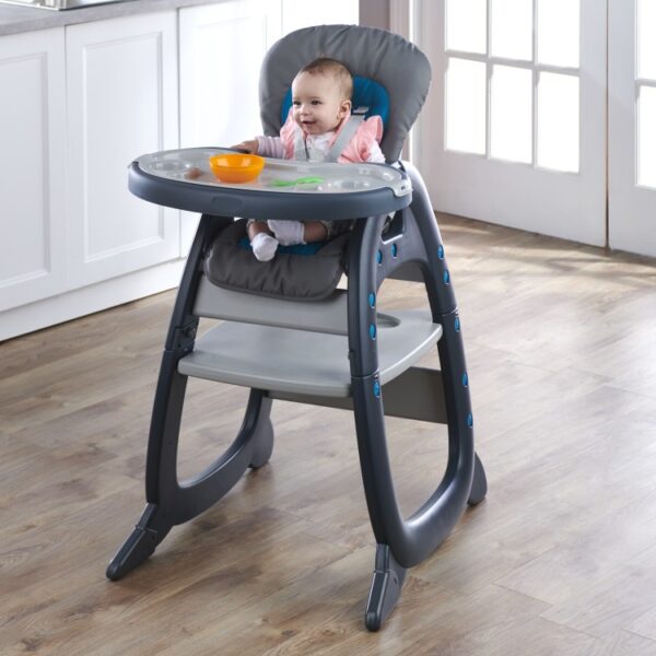 Envee II Baby High Chair with Playtable Conversion – Charcoal/Teal