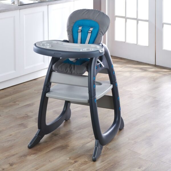 Envee II Baby High Chair with Playtable Conversion – Charcoal/Teal