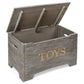 Solid Wood Rustic Toy Box – Vintage Gray