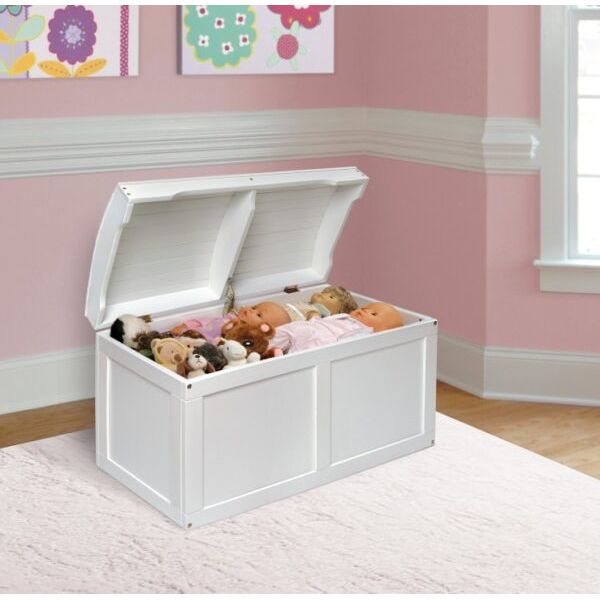 Hardwood Barrel Top Toy Chest – White