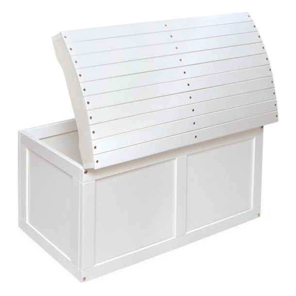 Hardwood Barrel Top Toy Chest – White