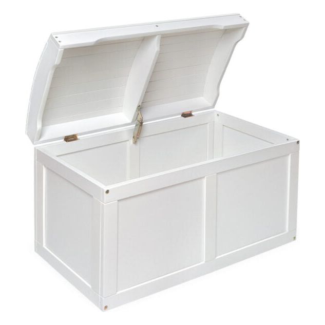 Hardwood Barrel Top Toy Chest – White