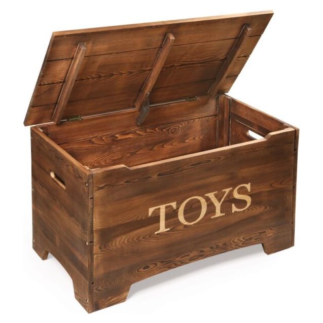 Wood Rustic Toy Box – Caramel Brown