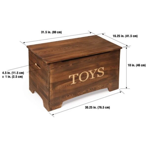 Wood Rustic Toy Box – Caramel Brown