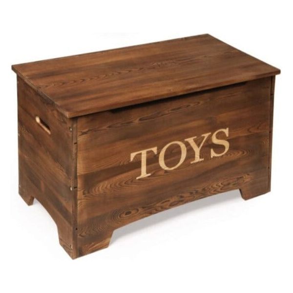 Wood Rustic Toy Box – Caramel Brown